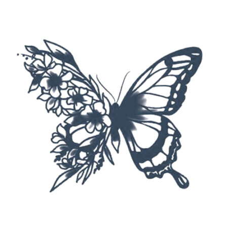 butterfly floral tattoo