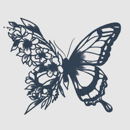 butterfly floral tattoo